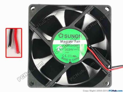 86970 SUNON KDE2408PTV1 Server - Square Fan 13.MS.A, sq80x80x25,2-Wire, 12V 1.9W  SUNON KDE2408PTV1 Server - Square Fan 