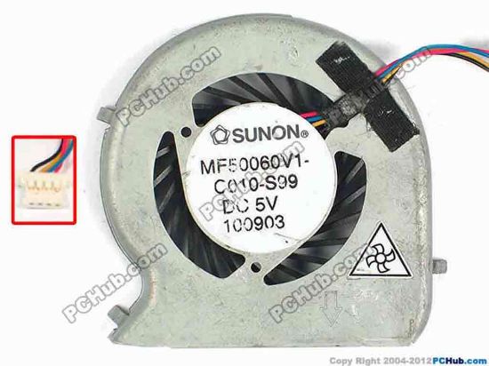 86973 SUNON MF50060V1-C010-S99 Cooling Fan  w15x4x4, 5V, Bare fan SUNON MF50060V1-C010-S99 Cooling Fan  