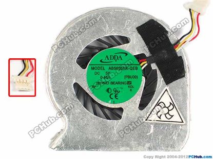 86982 ADDA AB5005HX-QEB Cooling Fan  PBU00, w15x4x4, 5V 0.40A, Bare fan ADDA AB5005HX-QEB Cooling Fan  