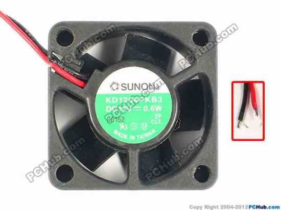 87092 SUNON KD1204PKB3 Server - Square Fan sq40x40x20, 2-Wire, 12V 0.6W SUNON KD1204PKB3 Server - Square Fan 
