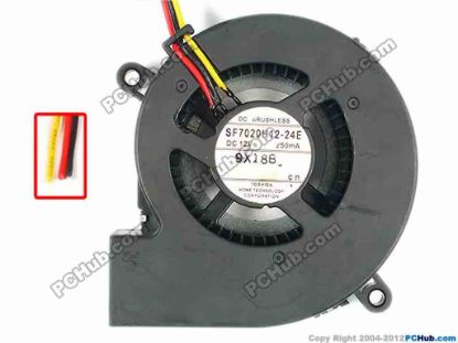 87117 Toshiba SF7020H12-24E Server - Blower Fan bw70x68x20, 3-Wire, 12V 250MA Toshiba SF7020H12-24E Server - Blower Fan 