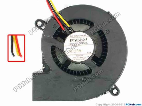 87118 Toshiba SF72H12-04F Server - Blower Fan bw70x68x20, 3-Wire, 12V 250MA Toshiba SF72H12-04F Server - Blower Fan 