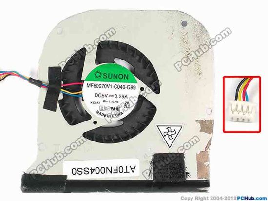 87138 SUNON MF60070V1-C040-G99 Cooling Fan  AT0FN004SS0, w15x4x4, 5V 0.29A, Bare fan SUNON MF60070V1-C040-G99 Cooling Fan  