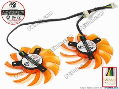 87141 Power Logic PLD08010S12HH Server - Frameless / GPU Fan dia75x75x10, w220x54x8x4, 12V 0.35A Power Logic PLD08010S12HH Server - Frameless / GPU Fan 