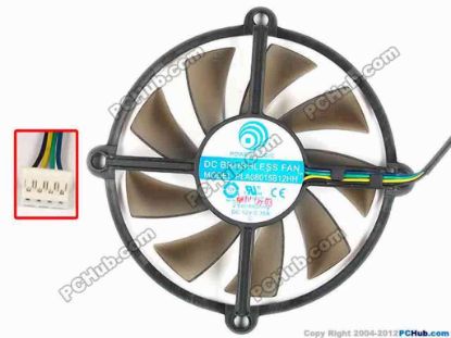 87142 Power Logic PLA08015B12HH Server - Frameless / GPU Fan 12V 0.35A, W70x4x4, D85x14, Red Framed Power Logic PLA08015B12HH Server - Frameless / GPU Fan 