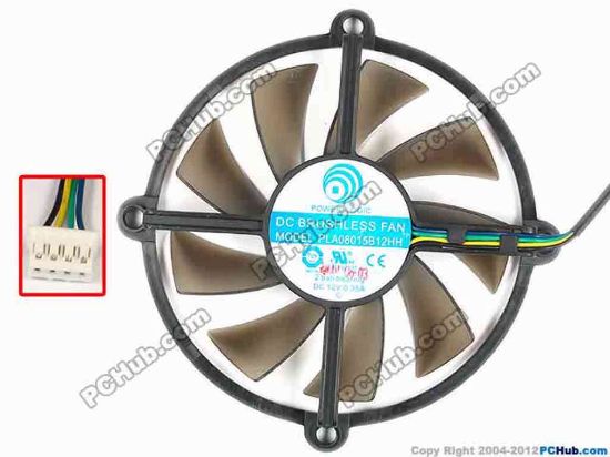 87142 Power Logic PLA08015B12HH Server - Frameless / GPU Fan 12V 0.35A, W70x4x4, D85x14, Red Framed Power Logic PLA08015B12HH Server - Frameless / GPU Fan 