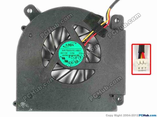 87162 Acer Aspire 5630 Series Cooling Fan  X1, w50x3x3, 5V 0.25A, Bare, w/o cover Acer Aspire 5630 Series Cooling Fan  