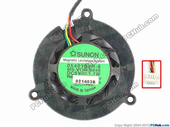 87167 Twinhead Efio!2412MTZ N222S Cooling Fan  MS.V1.M.B245, w60x4x4, 5V 1.1W, Bare fan Twinhead Efio!2412MTZ N222S Cooling Fan  