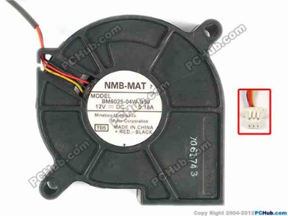 87175 NMB-MAT / Minebea BM6025-04W-B59 Server - Blower Fan TB5, bw60x25, w190x3x3, 12V 0.18A NMB-MAT / Minebea BM6025-04W-B59 Server - Blower Fan 