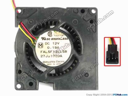 87177 Panasonic FAL5F12LLSB Server - Blower Fan FAL5F12LLSB, bw76x28, w210x3x3, 12V 0.19A Panasonic FAL5F12LLSB Server - Blower Fan 
