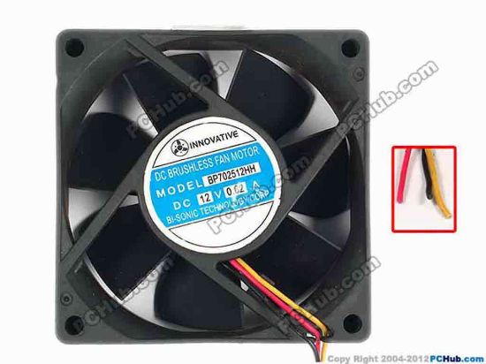 87180 Bi-Sonic BP702512HH Server - Square Fan sq70x25, w120x3x3, 12V 0.62A Bi-Sonic BP702512HH Server - Square Fan 