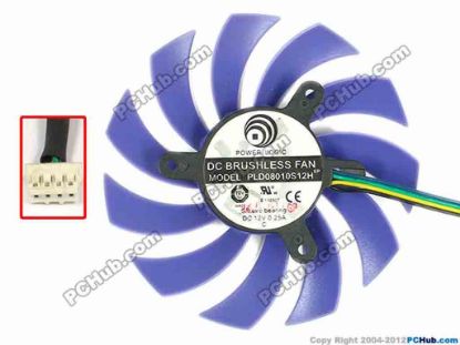 87192 Power Logic PLD08010S12H Server - Frameless / GPU Fan dia75x75x10, w215x4x4, 12V 0.25A Power Logic PLD08010S12H Server - Frameless / GPU Fan 