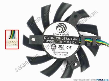 87196 Power Logic PLB07010S12H Server - Frameless / GPU Fan dia65x65x10, w120x4x4, 12V 0.35A Power Logic PLB07010S12H Server - Frameless / GPU Fan 