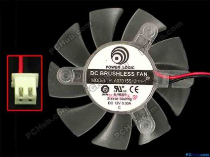 87198 Power Logic PLA07015S12HH-1 Server - Frameless / GPU Fan dia66x66x15, w200x2x2, 12V 0.30A Power Logic PLA07015S12HH-1 Server - Frameless / GPU Fan 