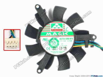 87205 Protechnic Magic MGT5012MB-W10 Server - Frameless / GPU Fan dia46x46x10, w80x4x4, 12V 0.10A Protechnic Magic MGT5012MB-W10 Server - Frameless / GPU Fan 