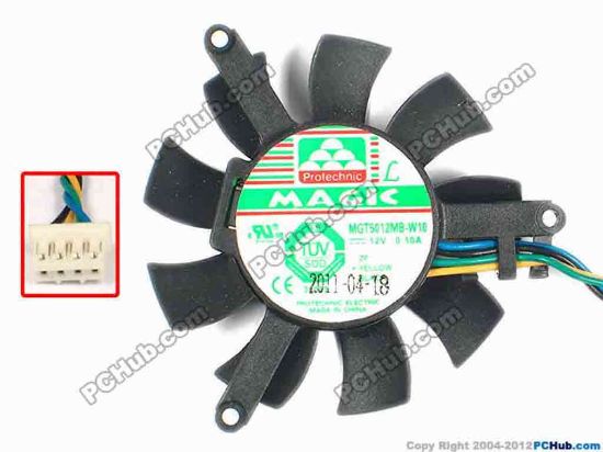 87205 Protechnic Magic MGT5012MB-W10 Server - Frameless / GPU Fan dia46x46x10, w80x4x4, 12V 0.10A Protechnic Magic MGT5012MB-W10 Server - Frameless / GPU Fan 