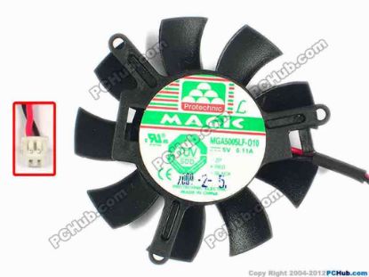 87208 Protechnic Magic MGA5005LF-O10 Server - Frameless / GPU Fan dia46x46x10, w54x2x2, 12V 0.11A Protechnic Magic MGA5005LF-O10 Server - Frameless / GPU Fan 