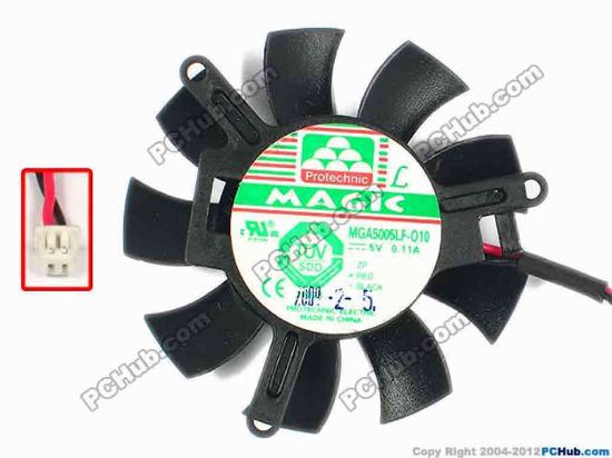 87208 Protechnic Magic MGA5005LF-O10 Server - Frameless / GPU Fan dia46x46x10, w54x2x2, 12V 0.11A Protechnic Magic MGA5005LF-O10 Server - Frameless / GPU Fan 