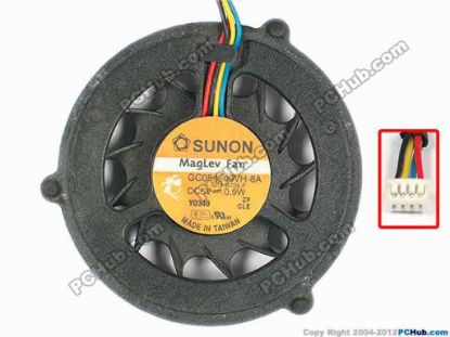 87221 SUNON 054509VH-8A Cooling Fan  11.B726.F, w45x4x4, 5V 0.9W SUNON 054509VH-8A Cooling Fan  