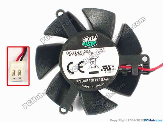 87232 Cooler Master FY04510H12SAA Server - Frameless / GPU Fan dia45x45x10, w105x2x2, 12V 0.20A Cooler Master FY04510H12SAA Server - Frameless / GPU Fan 