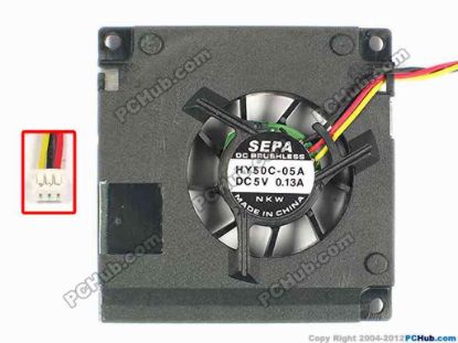 87247 SEPA HY50C-05A Cooling Fan  w35x3x3, 5V 0.13A, Bare fan SEPA HY50C-05A Cooling Fan  