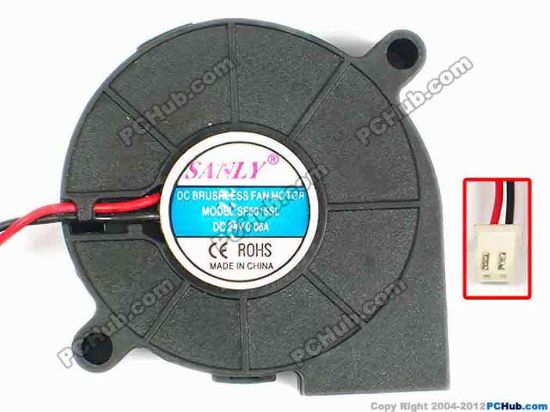 87252 Other Brands SANLY Server - Blower Fan SF5015SL, bw50x50x15, 300x2x2, 24V 0.06A Other Brands SANLY Server - Blower Fan 