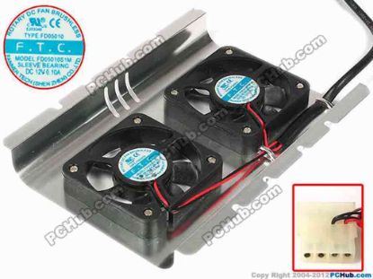 87253 Other Brands FANNER Server - Square Fan FD05010S1M, dai130x100x12, w145x4x4, 12V 0.10A, 2  Other Brands FANNER Server - Square Fan 