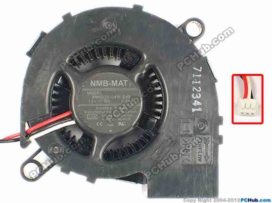 87324 NMB-MAT / Minebea BM5020-04W-B49 Server - Blower Fan L04, bw50x48x20, w155x3x3, 12V 0.24A NMB-MAT / Minebea BM5020-04W-B49 Server - Blower Fan 