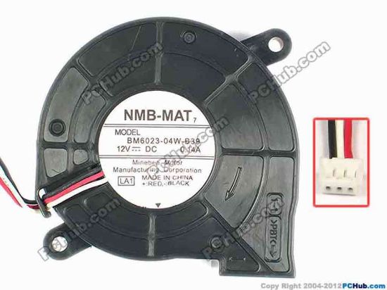 87450 NMB-MAT / Minebea BM6023-04W-B39 Server - Blower Fan LA1, bw60x58x24, w140x3x3, 12V 0.14A NMB-MAT / Minebea BM6023-04W-B39 Server - Blower Fan 