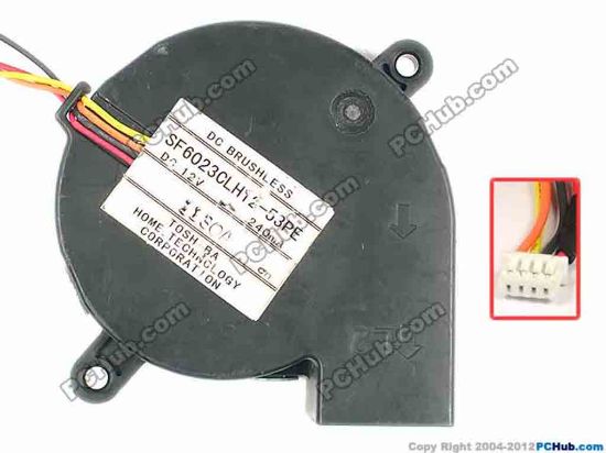 87451 Toshiba SF6023CLH12-53PE Server - Blower Fan bw59x23, w315x4x4, 12V 240mA Toshiba SF6023CLH12-53PE Server - Blower Fan 