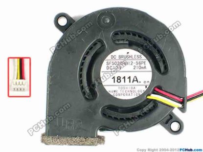 87452 Toshiba SF5020RH12-56PE Server - Blower Fan bw51x20, w210x4x4, 12V 210mA Toshiba SF5020RH12-56PE Server - Blower Fan 