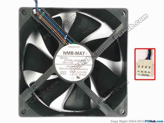 87518 NMB-MAT / Minebea 3610RL-04W-B56 Server - Square Fan FB1, sq92x25, w170x4x4, 12V 0.38A NMB-MAT / Minebea 3610RL-04W-B56 Server - Square Fan 