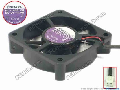 87591 SUNON KD1206PHS2 Server - Square Fan sq60x60x15, w95x2x2, 12V 1.9W SUNON KD1206PHS2 Server - Square Fan 