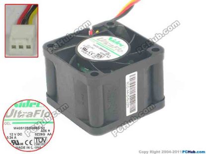 87600 Nidec W40S12BS8AB5-52  Server - Square Fan A06, sq40x40x28, w55x3x3, 12V 0.24A Nidec W40S12BS8AB5-52  Server - Square Fan 