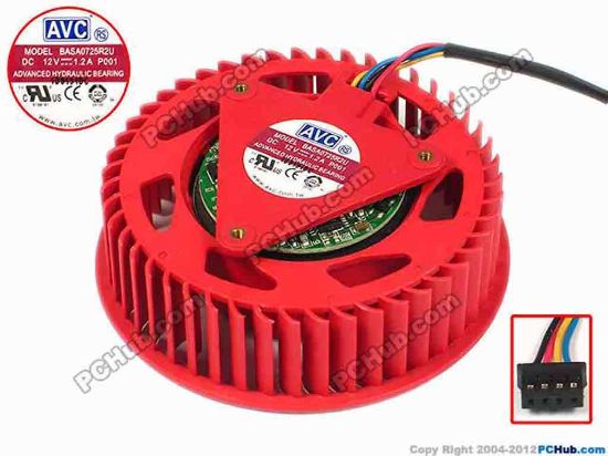 87670 AVC BASA0725R2U Server - Round Fan  P001, dia75x75x25, w55x4x4, 12V 1.2A AVC BASA0725R2U Server - Round Fan 