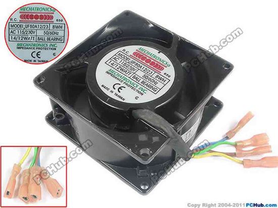 87675 MECHATRONICS UF80A12/23 Server - Square Fan sq80x80x38, w50x4x3, 230V 12W MECHATRONICS UF80A12/23 Server - Square Fan