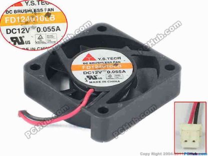 87688 Y.S TECH FD124010LB Server - Square Fan sq40x40x10, w115x2x2, 12V 0.055A Y.S TECH FD124010LB Server - Square Fan 