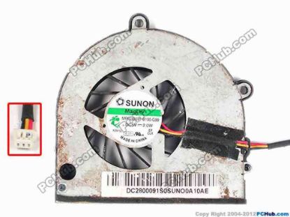 87739 SUNON MF60120V1-B100-G99 Cooling Fan  w40x3x3, 5V 2.0W, Bare fan SUNON MF60120V1-B100-G99 Cooling Fan  