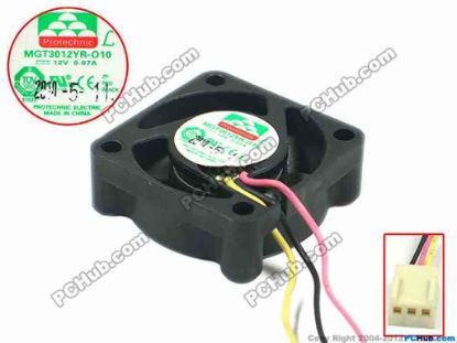 87743 Protechnic Magic MGT3012YR-O10 Server - Square Fan sq30x30x10, w95x3x3, 12V 0.07A Protechnic Magic MGT3012YR-O10 Server - Square Fan 