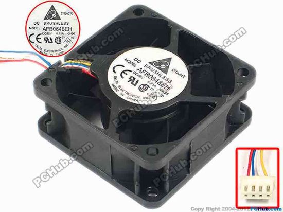87782 Delta Electronics AFB0648EH Server - Square Fan -6H95, sq60x60x25, w105x4x4, 48V 0.21A Delta Electronics AFB0648EH Server - Square Fan 