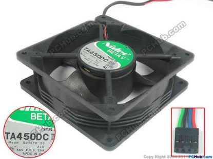 87856 Nidec B34578-35 Server - Square Fan B34578-35, DC 48V 0.25A, 120x120x38mm, New Nidec B34578-35 Server - Square Fan