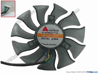 87931 Y.S TECH YD129220EL Server - Frameless / GPU Fan dia85x85x20, w115x4x4, 12V 0.45A Y.S TECH YD129220EL Server - Frameless / GPU Fan 