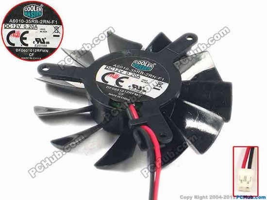 87939 Cooler Master A6010-35RB-2RN-F1 Server - Frameless / GPU Fan DF0601012RFMN, dia55x55x10, w65x2x2, 12V 0.20A Cooler Master A6010-35RB-2RN-F1 Server - Frameless / GPU Fan 