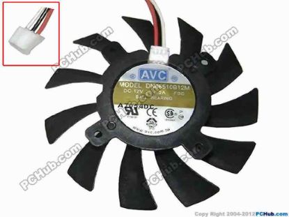 87957 AVC DN06510B12M Server - Frameless / GPU Fan -FBD, 12V 0.20A, W80x 3x 3, D65xC27, Black AVC DN06510B12M Server - Frameless / GPU Fan 