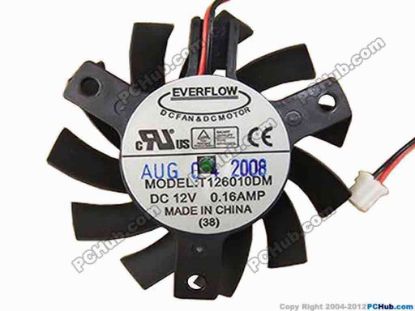 87959 Everflow T126010DM Server - Frameless / GPU Fan dia55x55x10, w105x2x2, 12V 0.16A Everflow T126010DM Server - Frameless / GPU Fan 