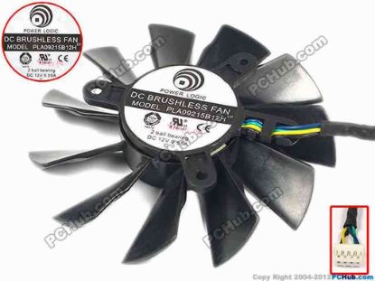 87972 Power Logic PLA09215B12H Server - Frameless / GPU Fan PLA09215B12H, dia87x87x16, w170x4x4, 12V 0.55A Power Logic PLA09215B12H Server - Frameless / GPU Fan