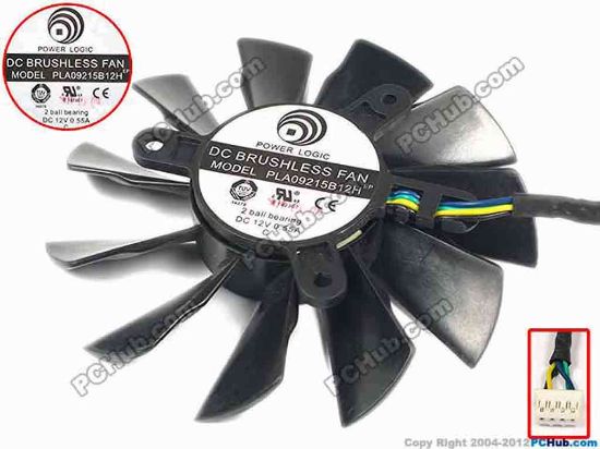 87972 Power Logic PLA09215B12H Server - Frameless / GPU Fan PLA09215B12H, dia87x87x16, w170x4x4, 12V 0.55A Power Logic PLA09215B12H Server - Frameless / GPU Fan