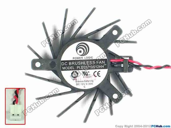 87978 Power Logic PLB05710S12HH Server - Frameless / GPU Fan dia50x50x10, w95x2x2, 12V 0.3A, Black Power Logic PLB05710S12HH Server - Frameless / GPU Fan 