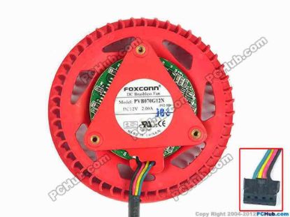 88033 Foxconn PVB070G12N Server - Round Fan -P01-BB, dia75x75x25, w60x4x4, 12V 2.00A Foxconn PVB070G12N Server - Round Fan 