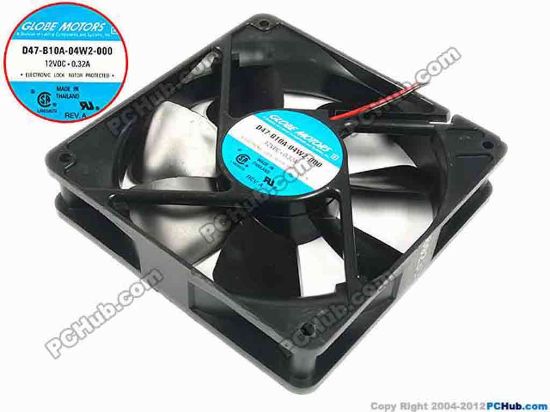 88056 GLOBE FAN D47-B10A-04W2-000 Server - Square Fan sq120x120x25, 2-wire, 12V 0.32A GLOBE FAN D47-B10A-04W2-000 Server - Square Fan 